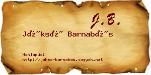 Jáksó Barnabás névjegykártya