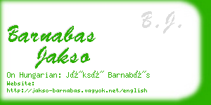barnabas jakso business card
